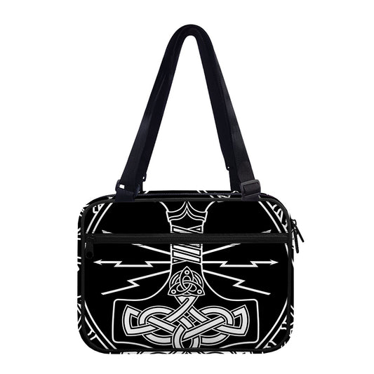 Mjolnir And Younger Futhark Print Double Strap Bible Bag