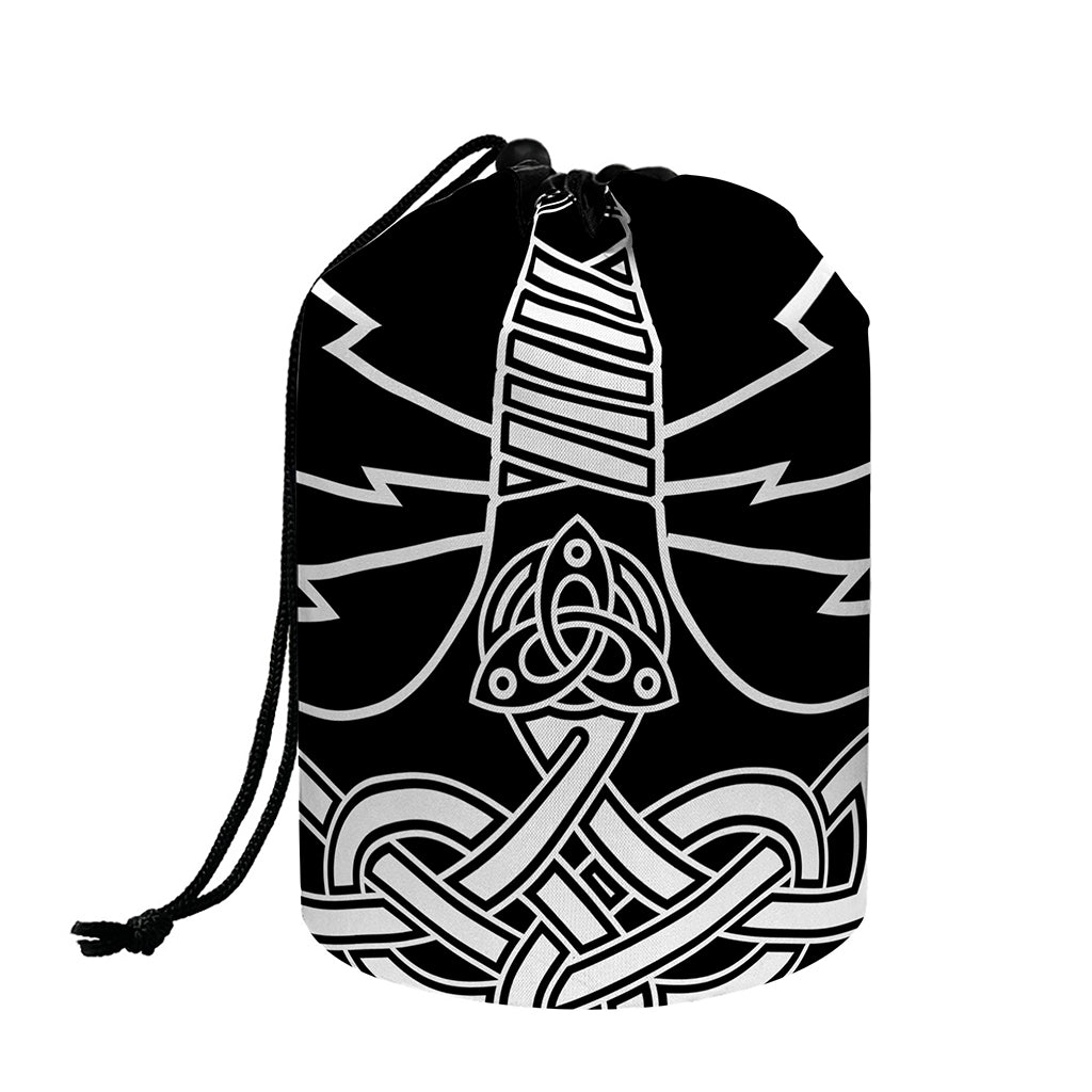 Mjolnir And Younger Futhark Print Drawstring Makeup Bag