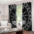 Mjolnir And Younger Futhark Print Extra Wide Grommet Curtains