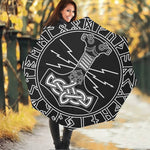 Mjolnir And Younger Futhark Print Foldable Umbrella