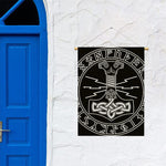 Mjolnir And Younger Futhark Print Garden Flag