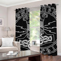 Mjolnir And Younger Futhark Print Grommet Curtains