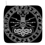 Mjolnir And Younger Futhark Print Hand Towel