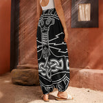 Mjolnir And Younger Futhark Print Harem Pants