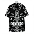 Mjolnir And Younger Futhark Print Hawaiian Shirt