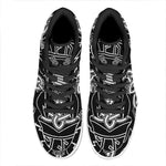 Mjolnir And Younger Futhark Print High Top Leather Sneakers