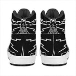 Mjolnir And Younger Futhark Print High Top Leather Sneakers