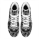 Mjolnir And Younger Futhark Print High Top Leather Sneakers