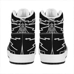 Mjolnir And Younger Futhark Print High Top Leather Sneakers