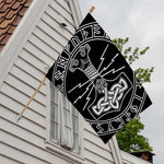 Mjolnir And Younger Futhark Print House Flag