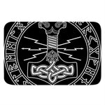 Mjolnir And Younger Futhark Print Indoor Door Mat