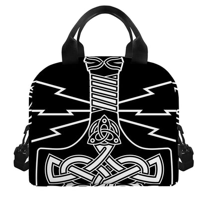 Mjolnir And Younger Futhark Print Insulated Lunch Bag