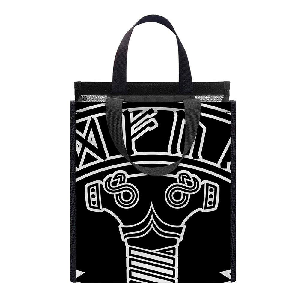 Mjolnir And Younger Futhark Print Insulated Lunch Tote
