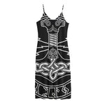 Mjolnir And Younger Futhark Print Jersey Midi Cami Dress