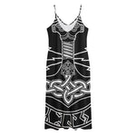 Mjolnir And Younger Futhark Print Jersey Midi Cami Dress