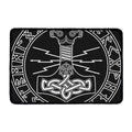 Mjolnir And Younger Futhark Print Kitchen Mat