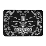 Mjolnir And Younger Futhark Print Kitchen Mat