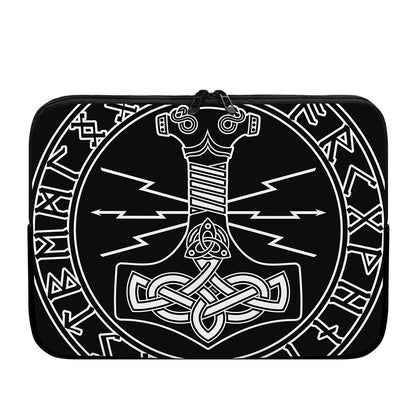 Mjolnir And Younger Futhark Print Laptop Sleeve