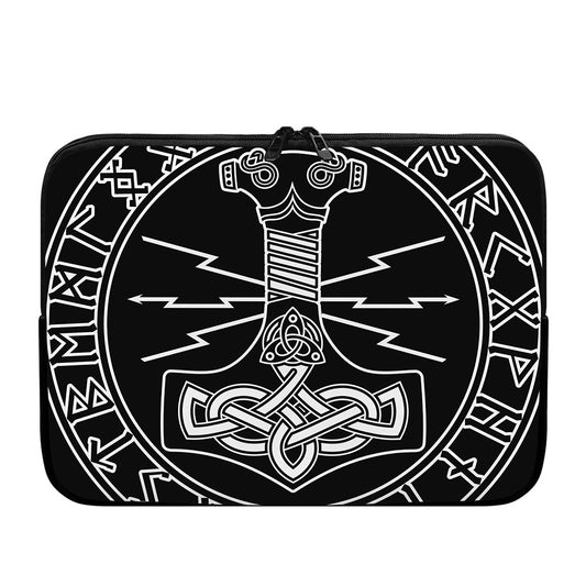 Mjolnir And Younger Futhark Print Laptop Sleeve