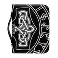 Mjolnir And Younger Futhark Print Leather Bible Cover