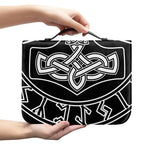 Mjolnir And Younger Futhark Print Leather Bible Cover