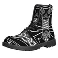 Mjolnir And Younger Futhark Print Lace-Up Boots