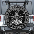 Mjolnir And Younger Futhark Print Leather Spare Tire Cover