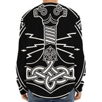 Mjolnir And Younger Futhark Print Long Sleeve Baseball Jersey