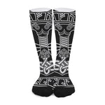 Mjolnir And Younger Futhark Print Long Socks