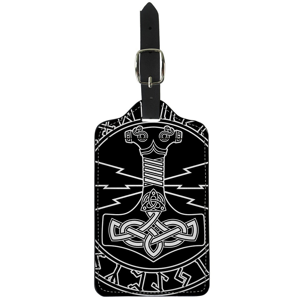 Mjolnir And Younger Futhark Print Luggage Tag