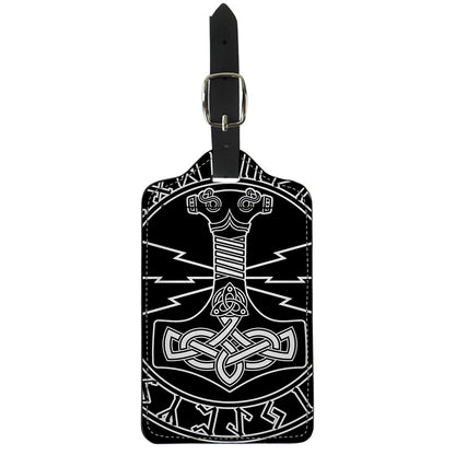 Mjolnir And Younger Futhark Print Luggage Tag