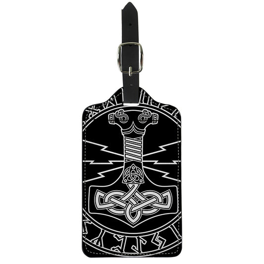 Mjolnir And Younger Futhark Print Luggage Tag
