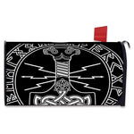Mjolnir And Younger Futhark Print Mailbox Cover