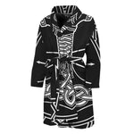 Mjolnir And Younger Futhark Print Men's Bathrobe