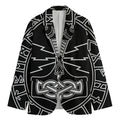 Mjolnir And Younger Futhark Print Men's Blazer