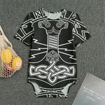 Mjolnir And Younger Futhark Print Men's Bodysuit