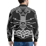 Mjolnir And Younger Futhark Print Men's Bomber Jacket