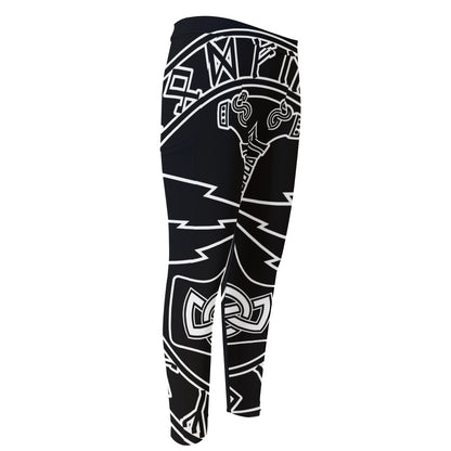 Mjolnir And Younger Futhark Print Men's Compression Pants