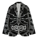 Mjolnir And Younger Futhark Print Men's Cotton Blazer