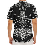 Mjolnir And Younger Futhark Print Men's Deep V-Neck Shirt
