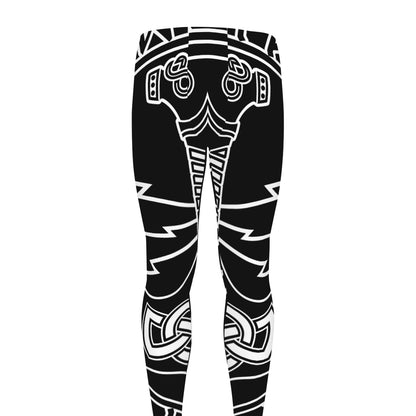 Mjolnir And Younger Futhark Print Men's leggings