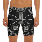 Mjolnir And Younger Futhark Print Men's Long Boxer Briefs