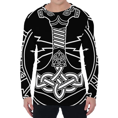 Mjolnir And Younger Futhark Print Men's Long Sleeve T-Shirt