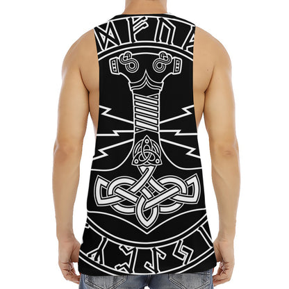 Mjolnir And Younger Futhark Print Men's Muscle Tank Top