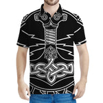 Mjolnir And Younger Futhark Print Men's Polo Shirt
