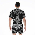 Mjolnir And Younger Futhark Print Men's Rompers