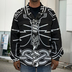 Mjolnir And Younger Futhark Print Men's Shirt Jacket