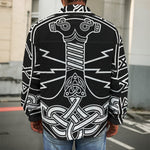 Mjolnir And Younger Futhark Print Men's Shirt Jacket