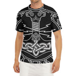 Mjolnir And Younger Futhark Print Men's Short Sleeve Rash Guard