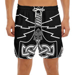 Mjolnir And Younger Futhark Print Men's Split Running Shorts